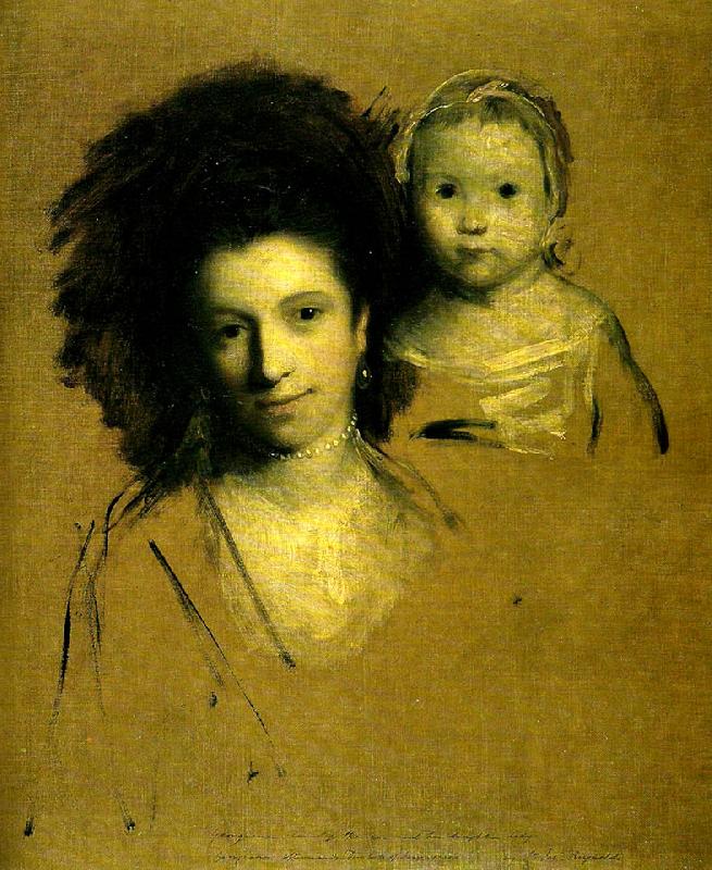 Sir Joshua Reynolds mrs john  spencer and her daughter Norge oil painting art